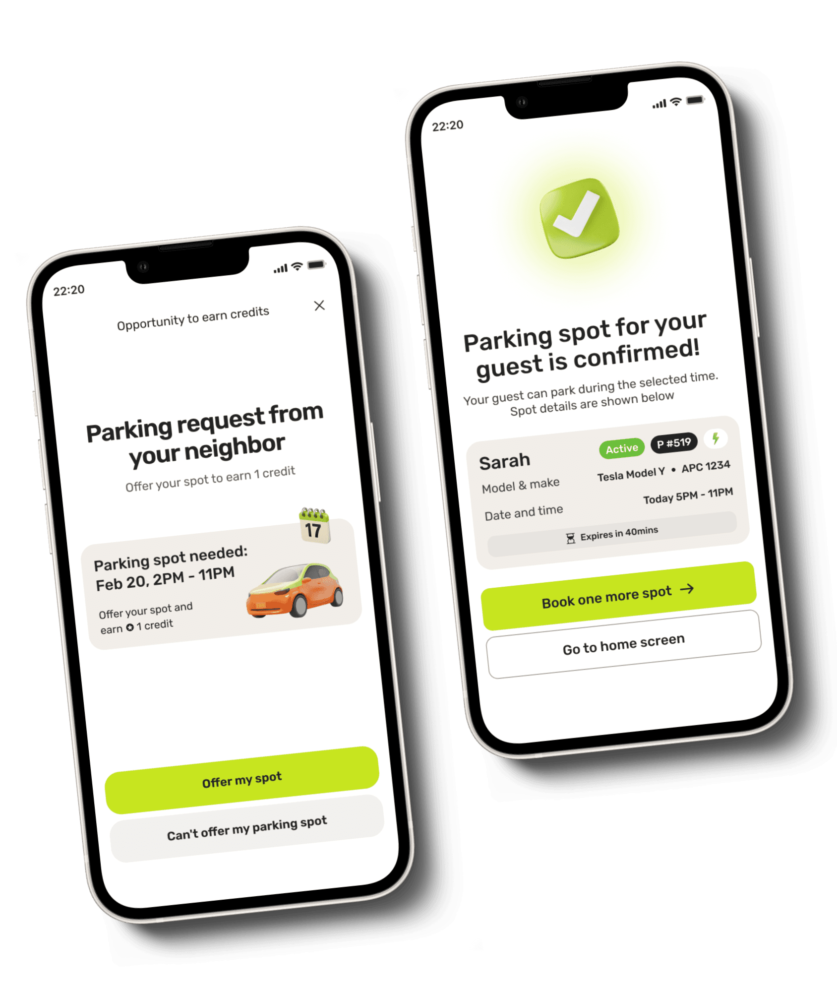 ParQlet resident app screens